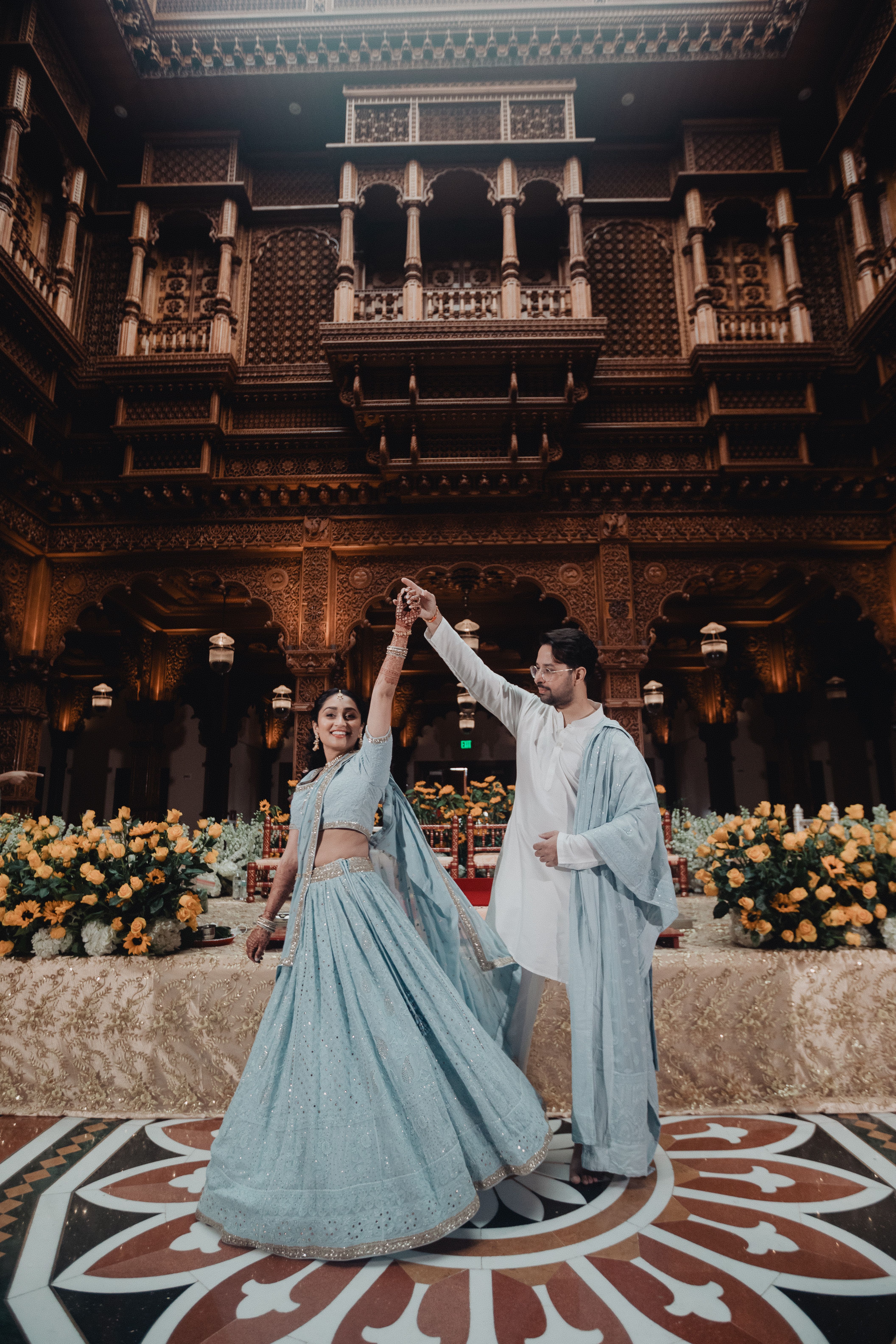Rehearsing wedding choreography